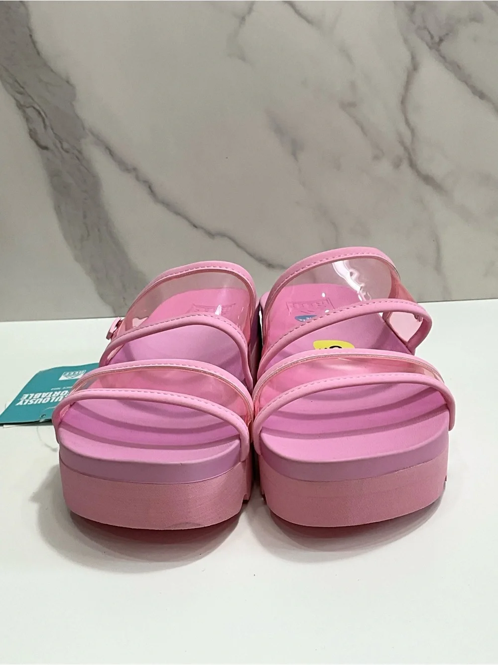 Reef Pink Platform Slide Sandals